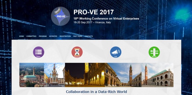 PRO-VE 2017, conferenza sui collaborative network a Vicenza