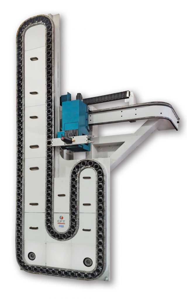 Il sistema cambia utensili Chainless Technology di CFT Rizzardi in fiera a Bologna