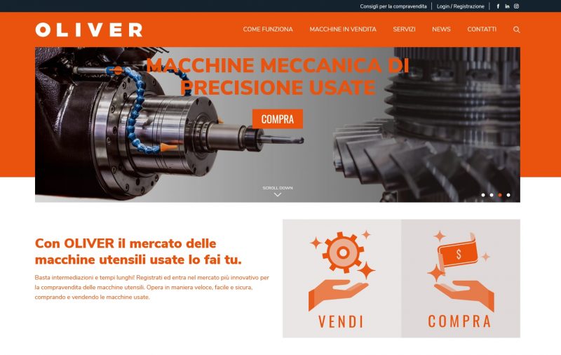 Oliver, il primo marketplace al mondo per la compravendita di macchinari industriali usati